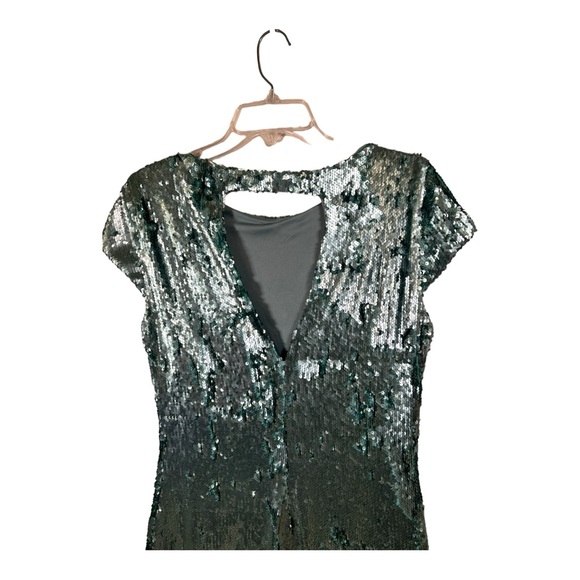 Zara Shimmering Green Sequin Mini Dress - Picture 8 of 15